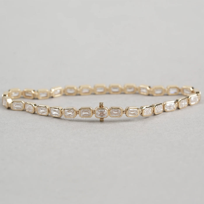 Criss Cut Lab Grown Diamond Bezel Set Tennis Bracelet