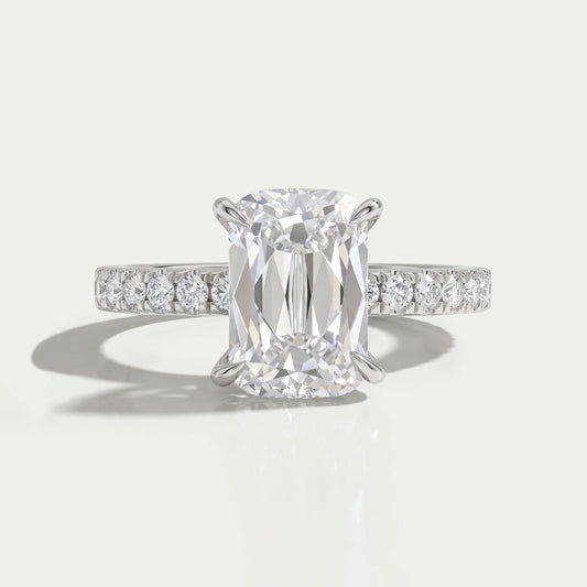 Criss Cut Solitaire Accent Engagement Ring