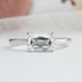 front view of east west criss cut lab grown diamond engagement ring
