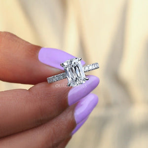 Criss Cut Solitaire Accent Engagement Ring