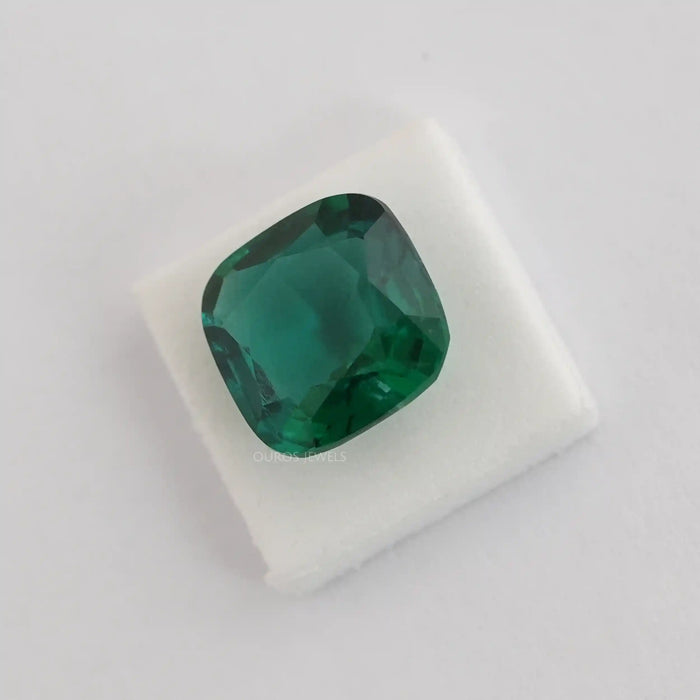 Cushion Cut Gemstone With Dark Green Zambian