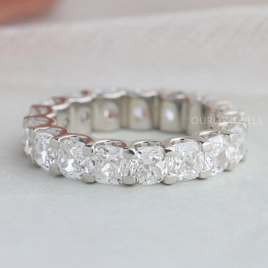 Cushion Cut Full Eternity Wedding Band Ring