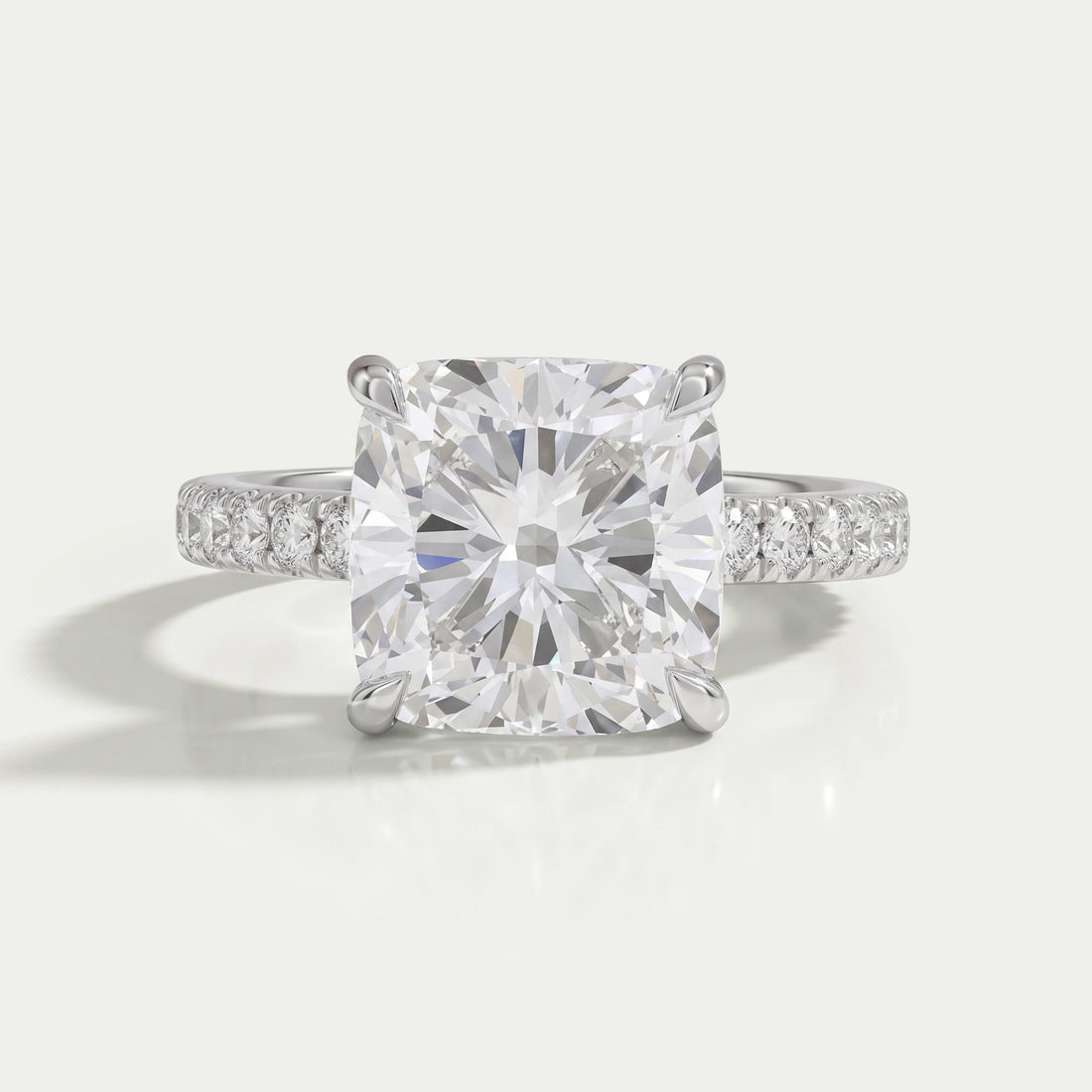 Cushion Lab Diamond Hidden Halo Engagement Ring Rings