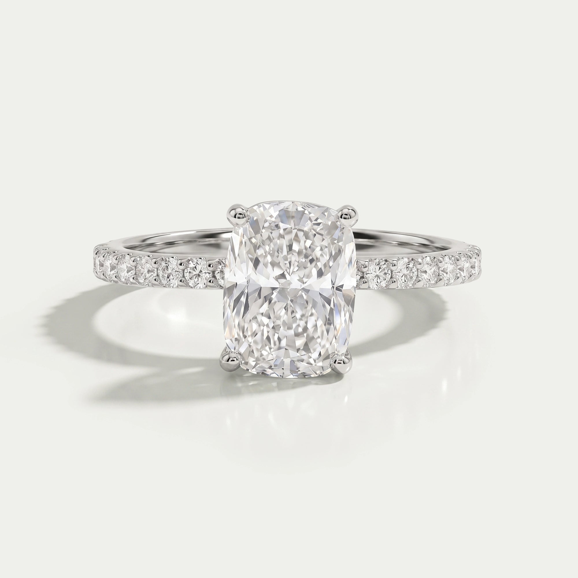 Cushion Lab Diamond Solitaire Accent Ring