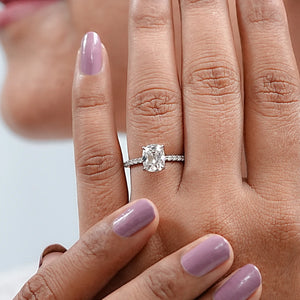 Old Mine Cushion Cut Solitaire Accent Ring