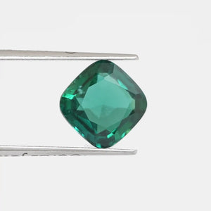 Cushion Cut Gemstone With Dark Green Zambian