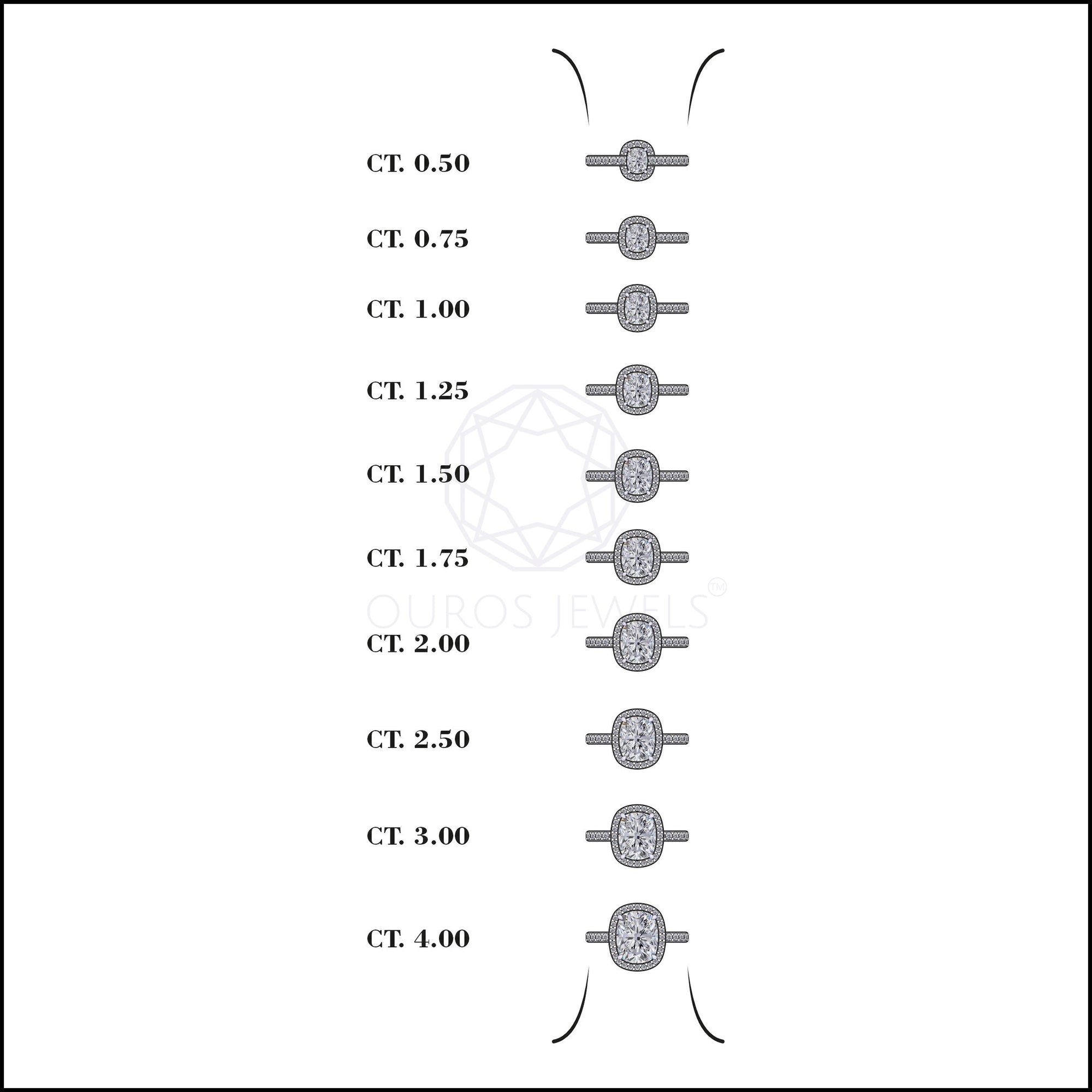 Cushion Cut Halo Lab Diamond Engagement Ring
