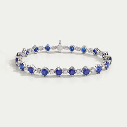 Sapphire Cushion Cut Lab Grown Gemstone Bracelet Bracelet
