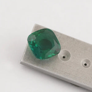 Cushion Cut Gemstone With Dark Green Zambian