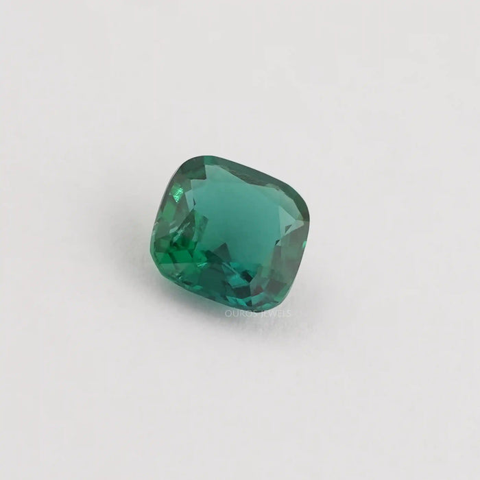 Cushion Cut Gemstone With Dark Green Zambian