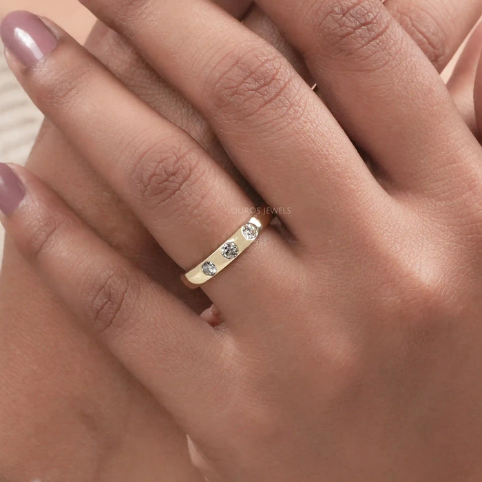 OEC Round Cut Lab Diamond Gypsy Set Band