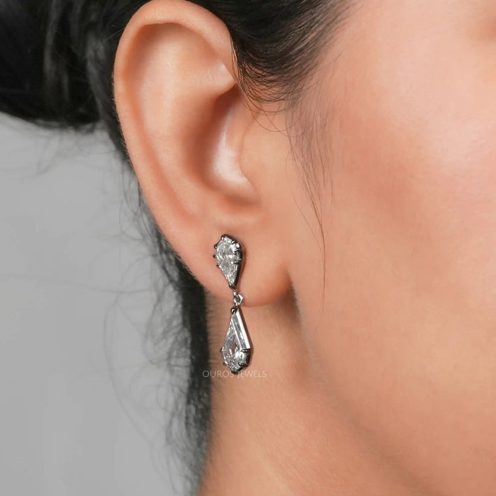 Pear And Kite Cut Lab Drop & Dangle Earrings