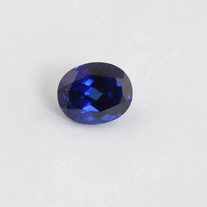 Oval Cut Lab Grown Blue Sapphire Gemstone