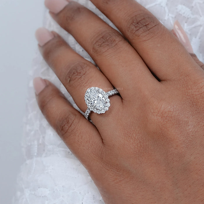 Oval Cut Halo Diamond Engagement Ring