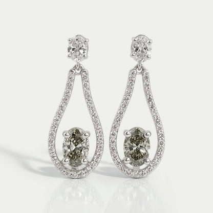 Diamond Layered Teardrop Dangle Earrings Earrings