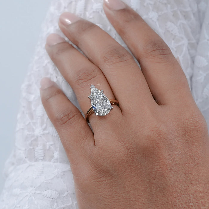Pear Lab Diamond Solitaire Engagement Ring