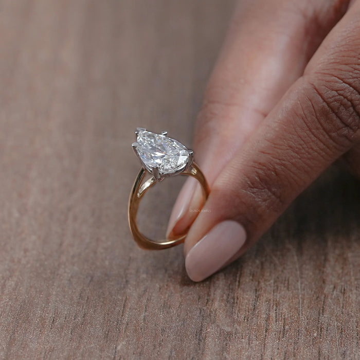 Pear Lab Diamond Solitaire Engagement Ring