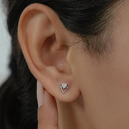 Double Triangle Lab Diamond Stud Earrings Earrings
