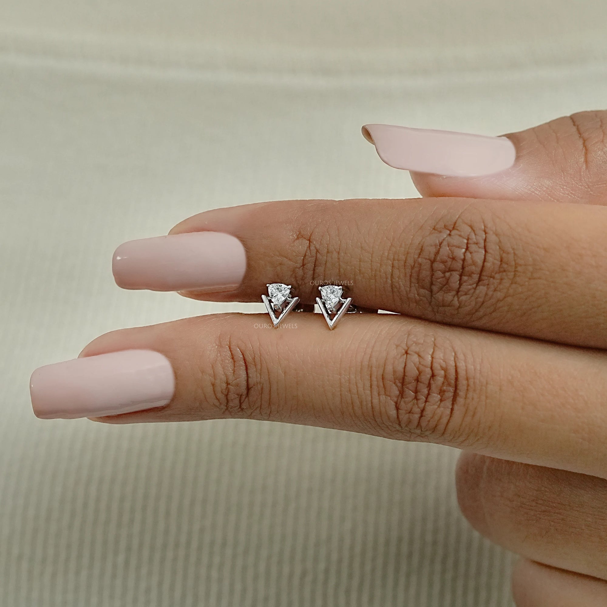 Double Triangle Lab Diamond Stud Earrings Earrings