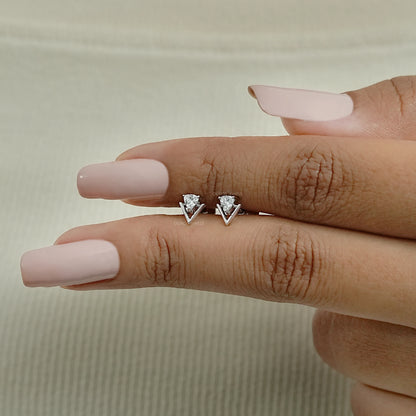 Double Triangle Lab Diamond Stud Earrings Earrings