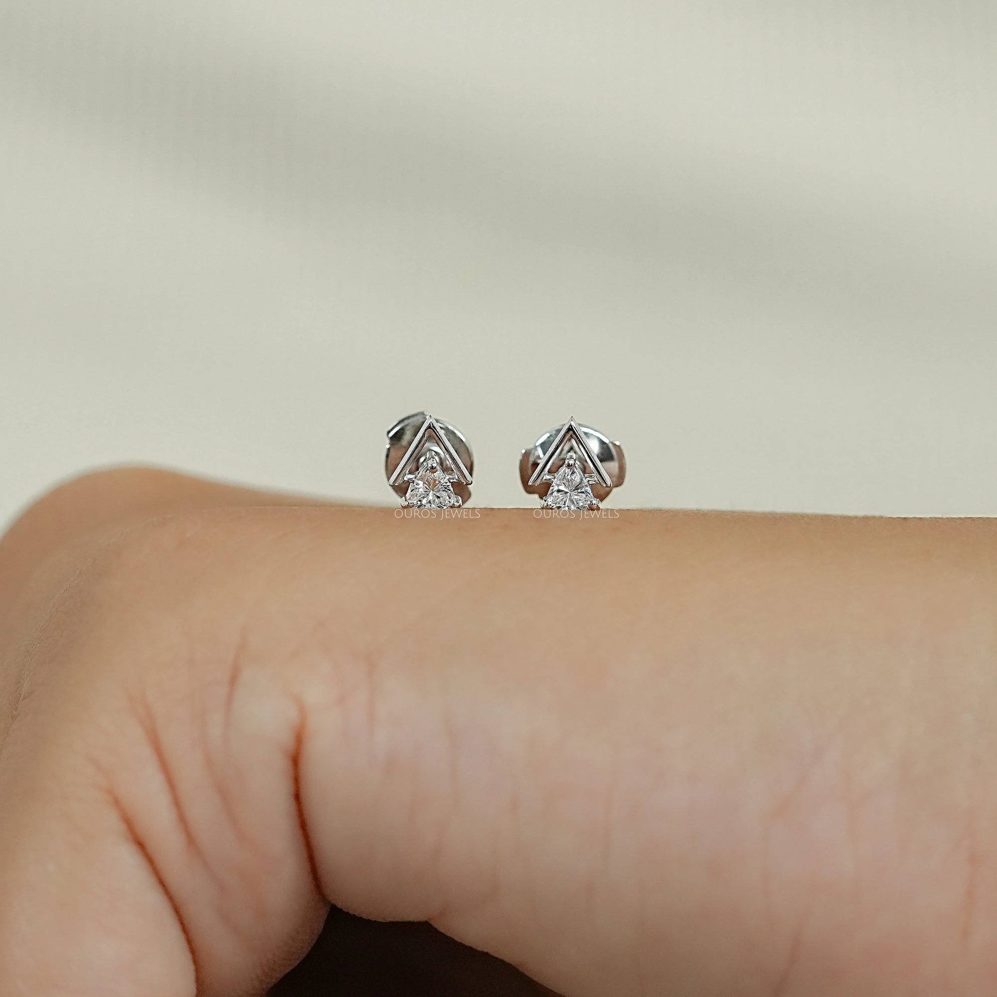 Double Triangle Lab Diamond Stud Earrings Earrings