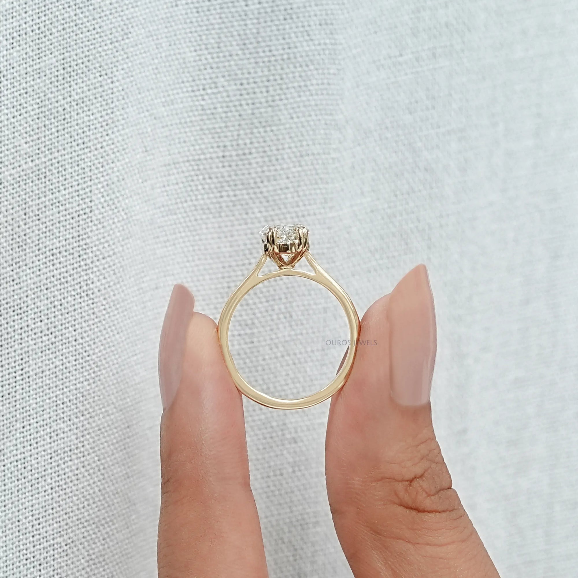 Dutch Marquise Lab Diamond Solitaire Engagement Ring Rings