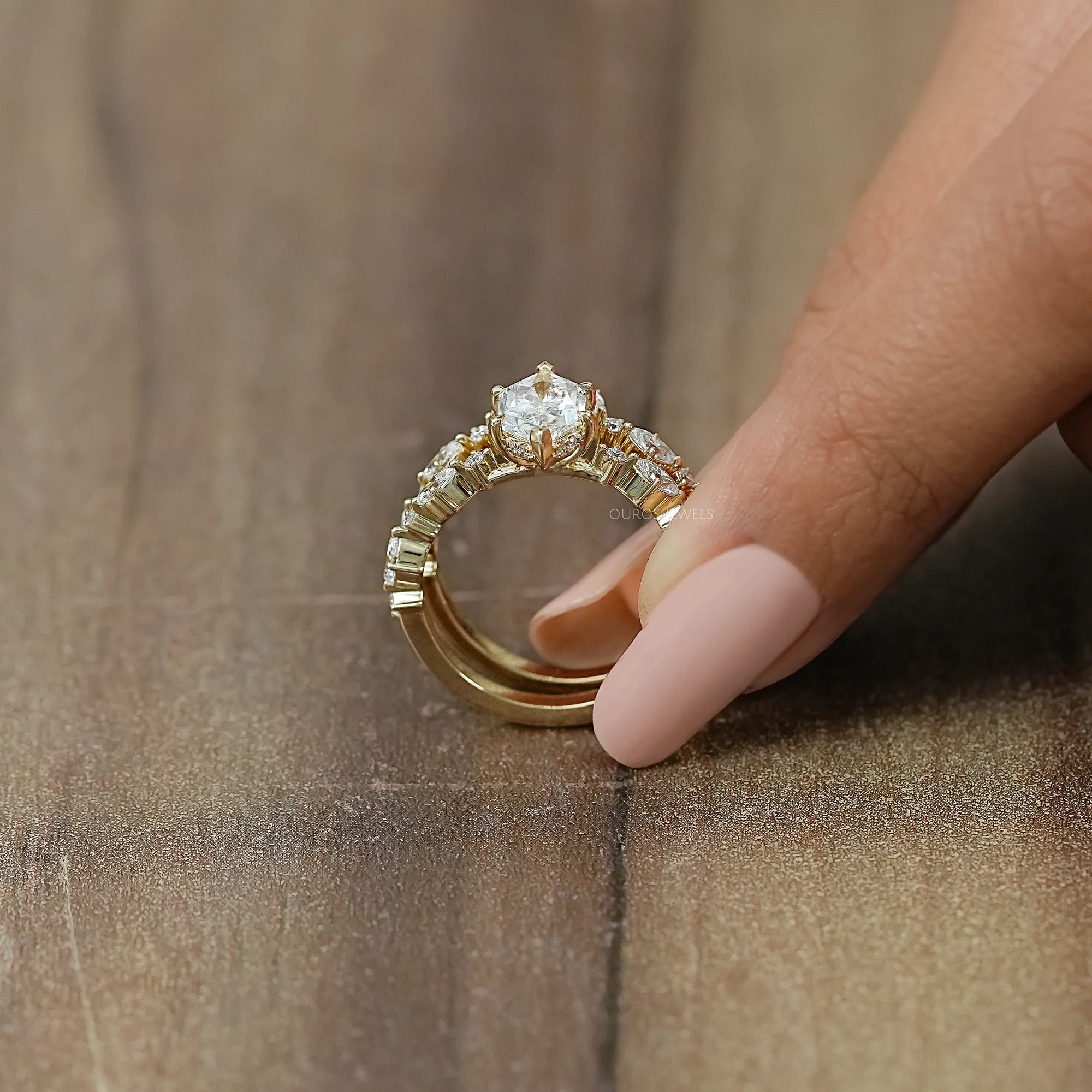 Dutch Marquise Lab Diamond Bridal Ring Set Ring