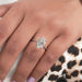 dutch marquise cut lab diamond solitaire accent engagement ring on model's finger