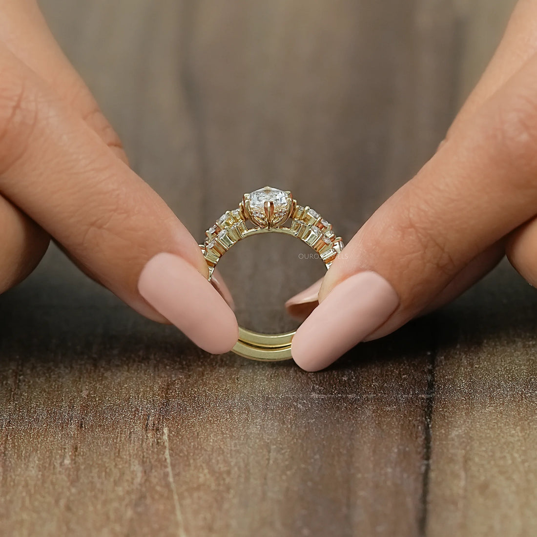 Dutch Marquise Lab Diamond Bridal Ring Set Ring
