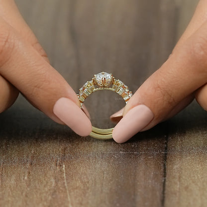 Dutch Marquise Lab Diamond Bridal Ring Set Ring