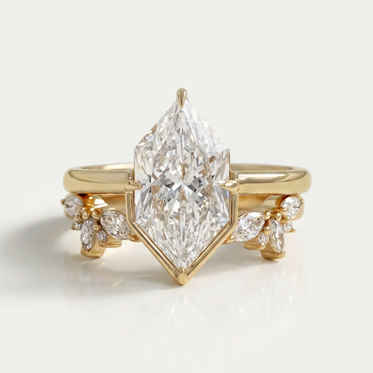Dutch Marquise Shape Lab Diamond Ring Set Rings
