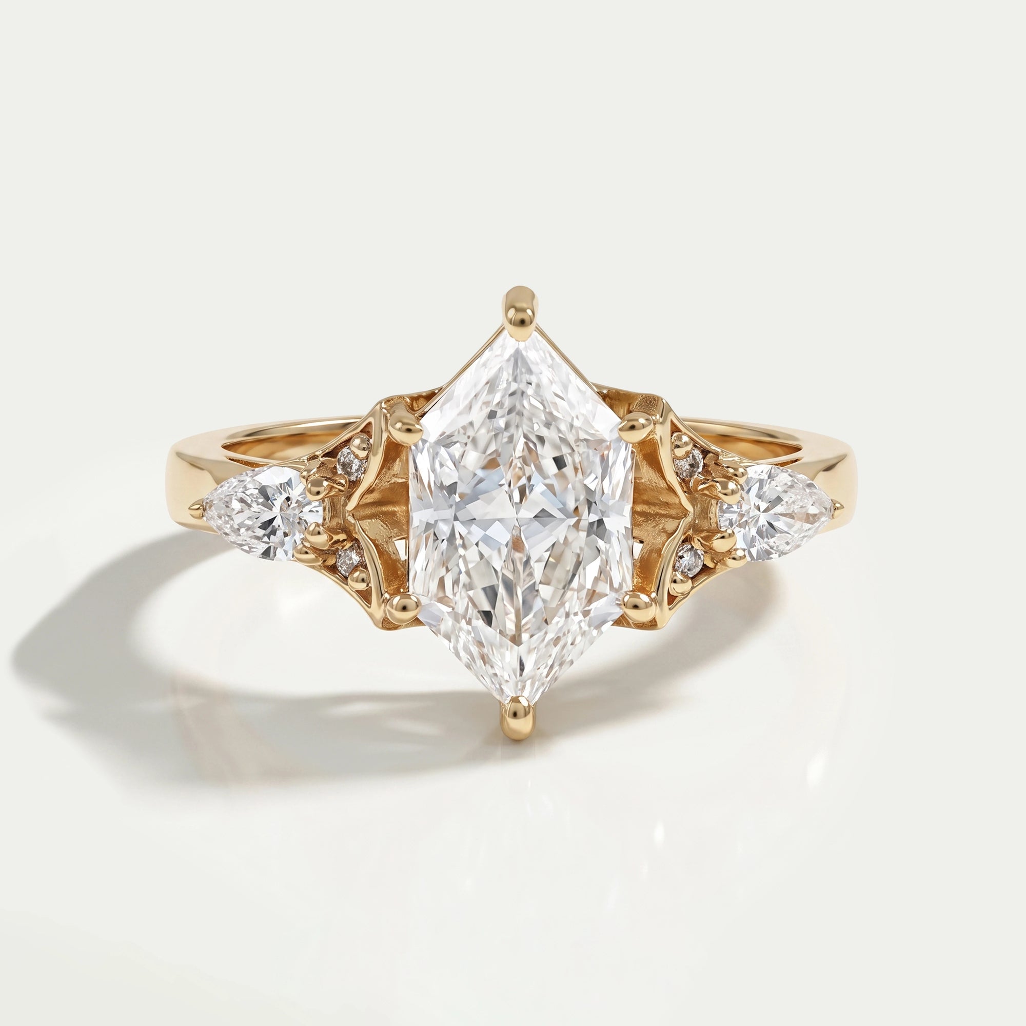 Dutch Marquise Cut Three Stone Engagement Ring Ring