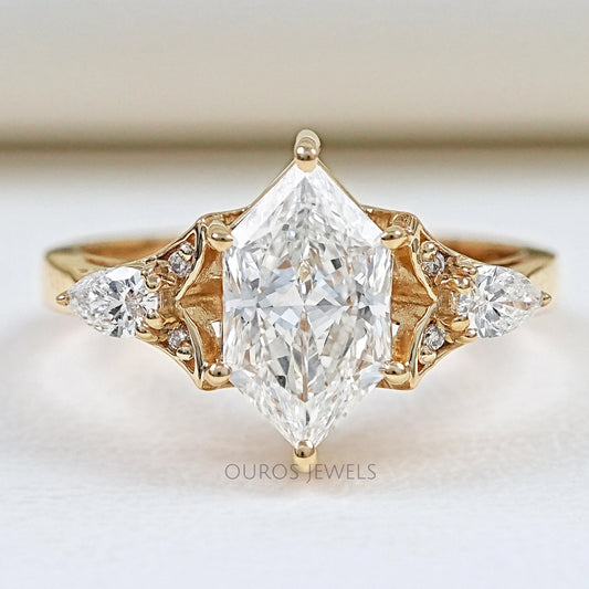 Dutch Marquise Cut Three Stone Engagement Ring Ring