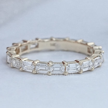 East West Emerald Lab Diamond Eternity Band Ring