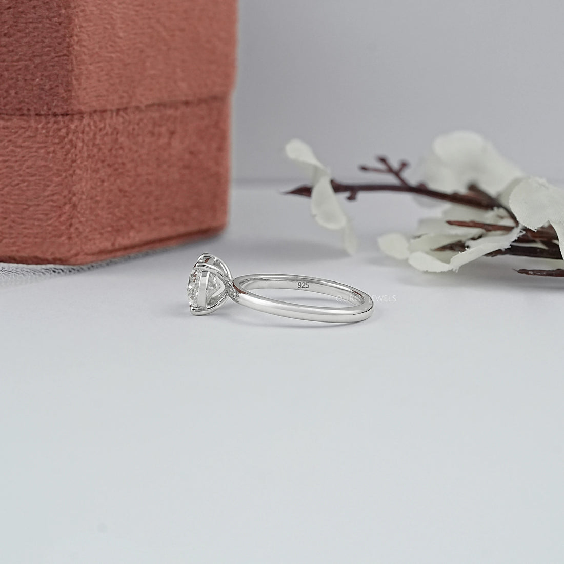 East West Oval Diamond Solitaire Engagement Ring Rings