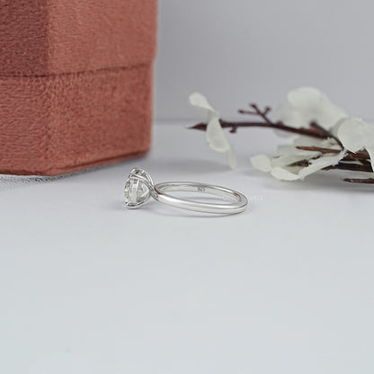 East West Oval Diamond Solitaire Engagement Ring Rings