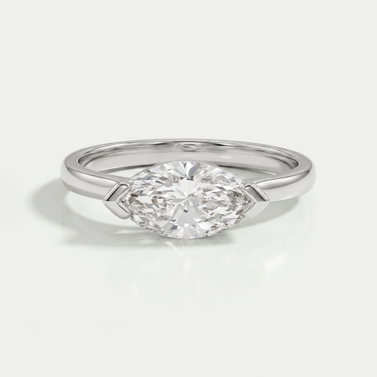 East-West Set Marquise Diamond Ring Ring