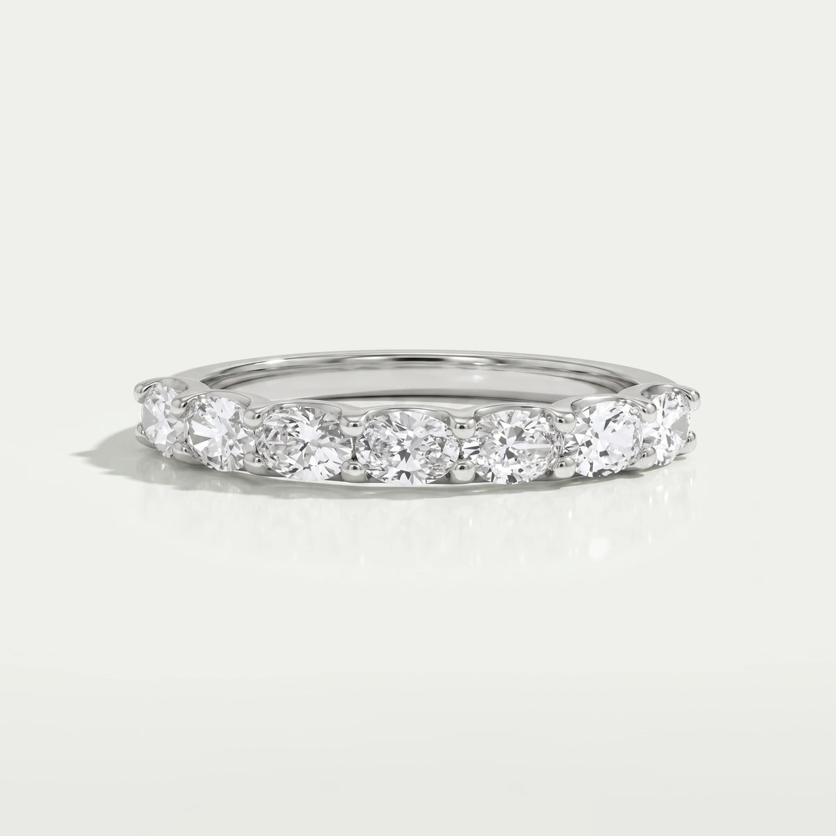 East West Oval Cut Lab Grown Diamond Wedding Band Rings