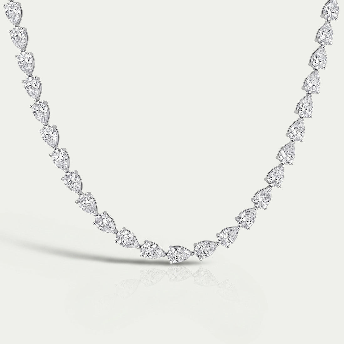 East West Pear Cut Lab Diamond Tennis Necklace Necklaces