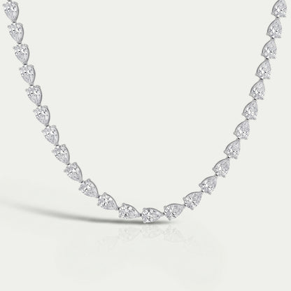East West Pear Cut Lab Diamond Tennis Necklace Necklaces