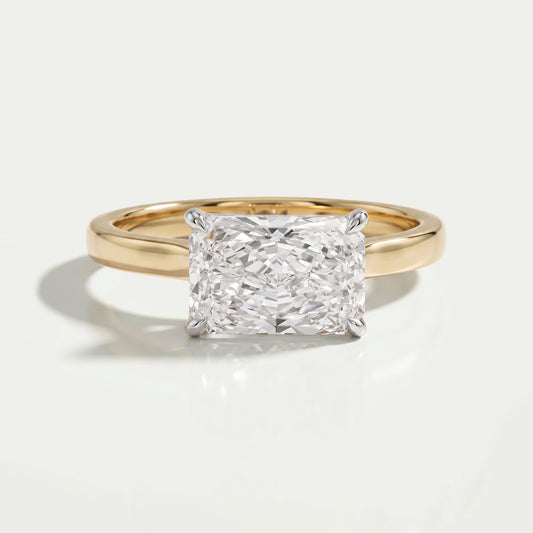 East West Radiant Cut Solitaire Ring Ring