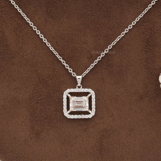 [Emerald Cut Diamond Pendant]-[Ouros Jewels]