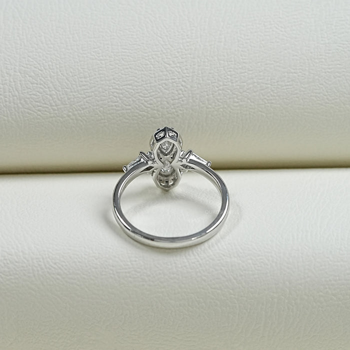 Two Stone  Step Cut Pear Lab Diamond  Ring