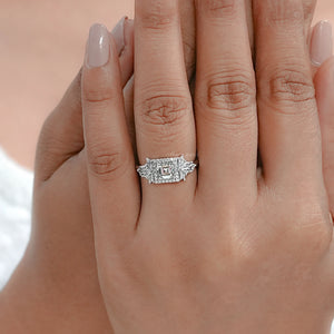 Carre Cut Lab Diamond  Halo Ring