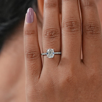 Old Mine Cushion Cut Solitaire Accent Ring Ring