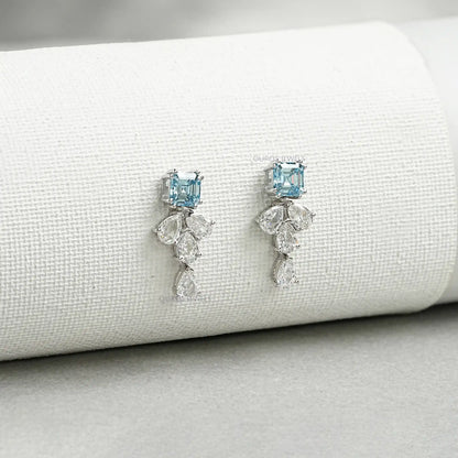 Aquamarine And Diamond Drop Earrings Earrings