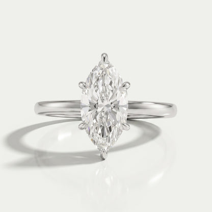 Marquise Cut Diamond Solitaire Engagement Ring Rings