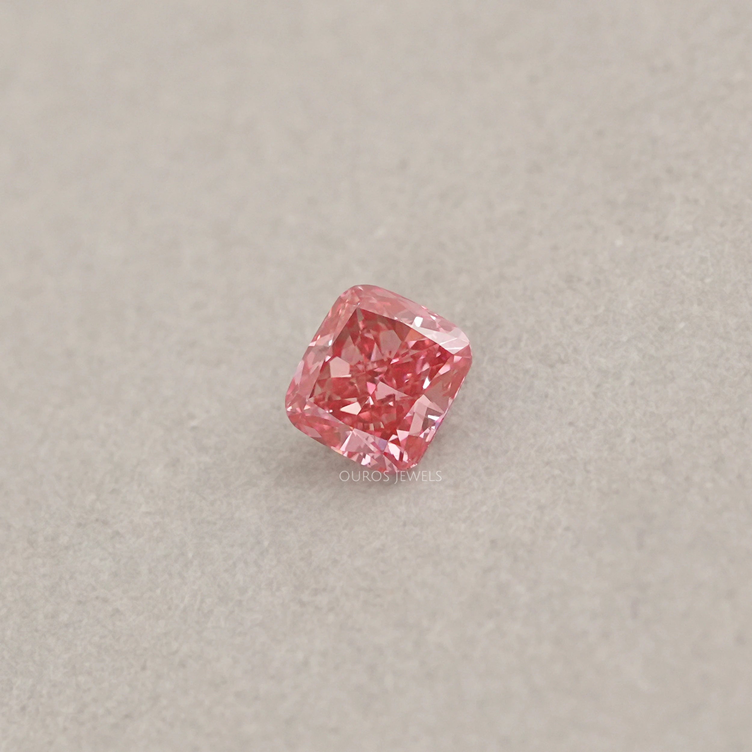 Pink Cushion Cut Lab Grown Diamond