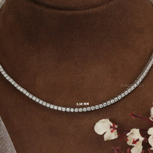 Stunning Round Cut Lab Diamond Tennis Necklace