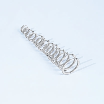 Lab Grown Round Diamond Hoop Earrings Earring